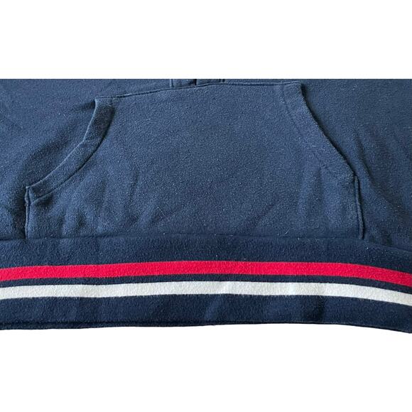 AERO LONG SLEEVE HOODIE SWEATSHIRT, WOMENS, S, NAVY BLUE RED WHITE, FRONT TIE - Picture 7 of 10